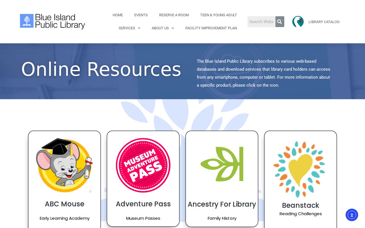 Blue Island city directory library research databases