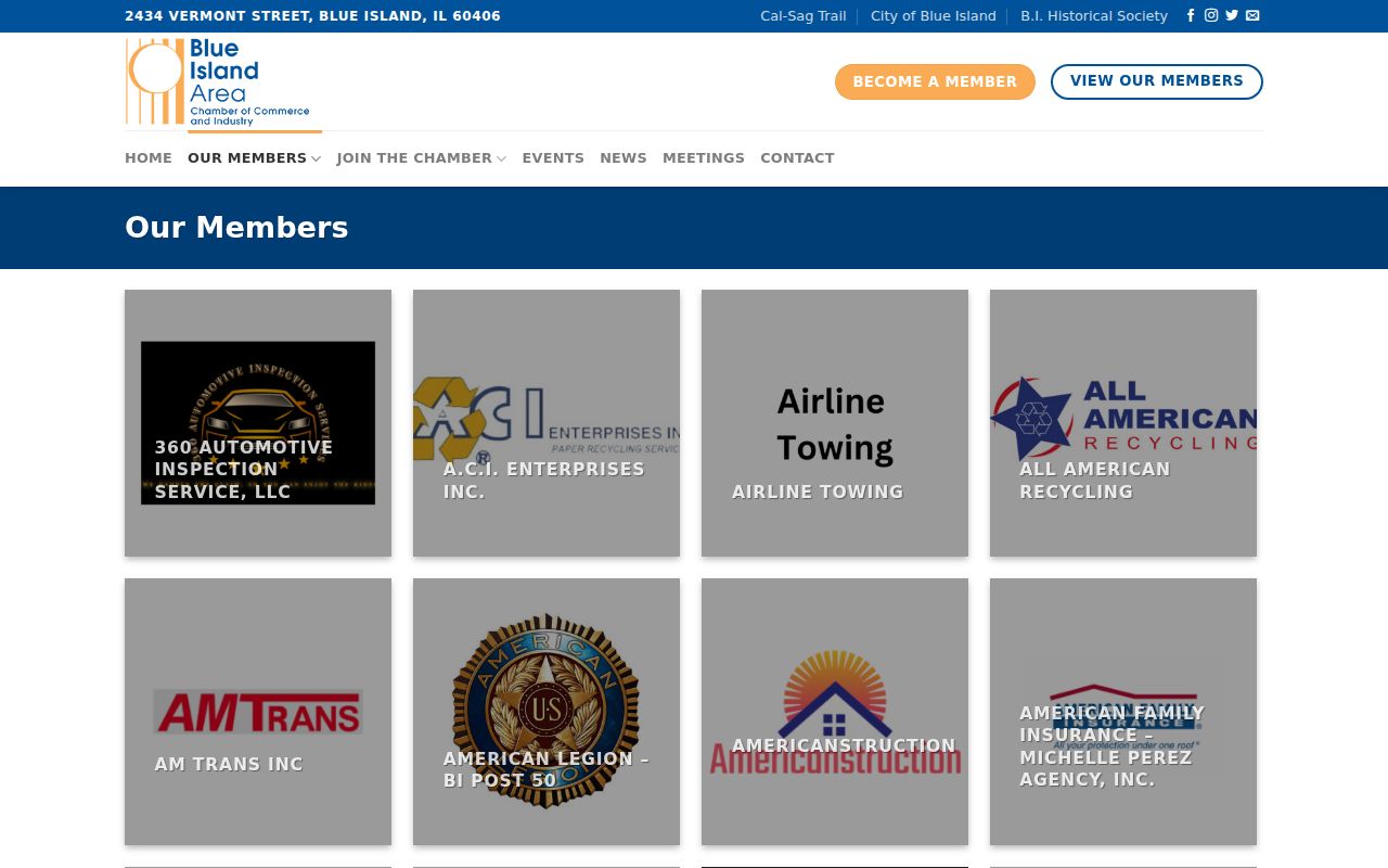 Blue Island Chamber member directory for nearby organizations