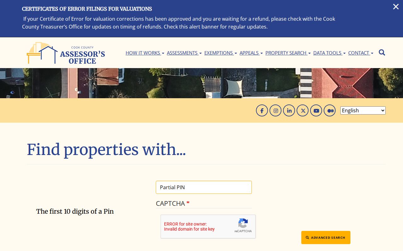 Blue Island street directory Assessor advanced search