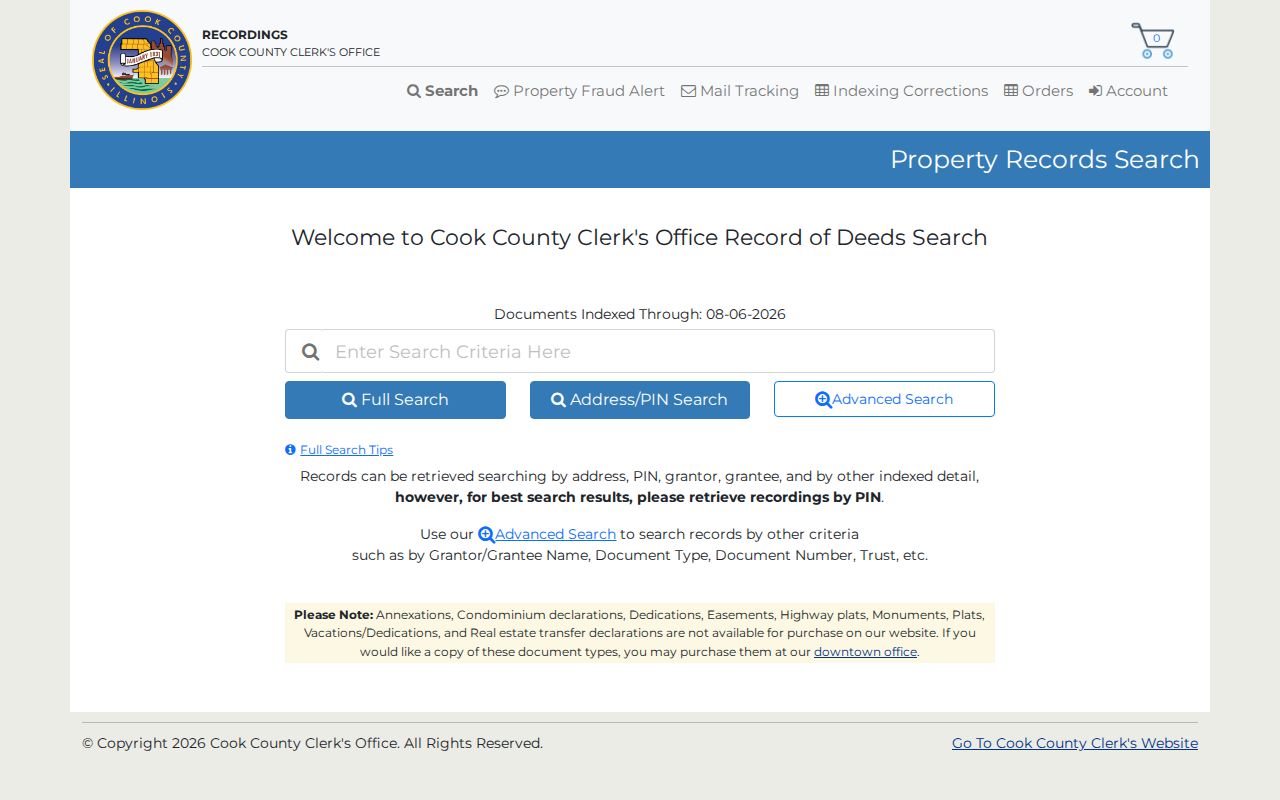 Blue Island street directory recorded deed search